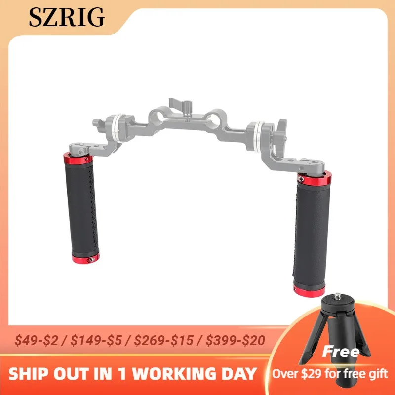 

SZRIG Leather Hand Grip Replacement Bicycle Handlebars For Dslr Cameras Monitor Shoulder Mount Rig Kit Bicycle Handle