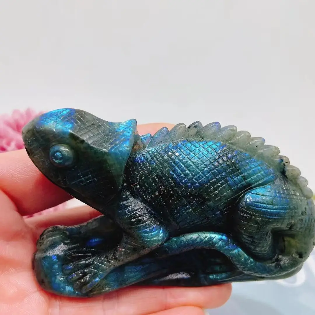 

1 шт. натуральный драгоценный камень AAAA, Хрустальный валян, резной ящерица животных, натуральный валяр, единорог, лечит, блеск для украшения ...
