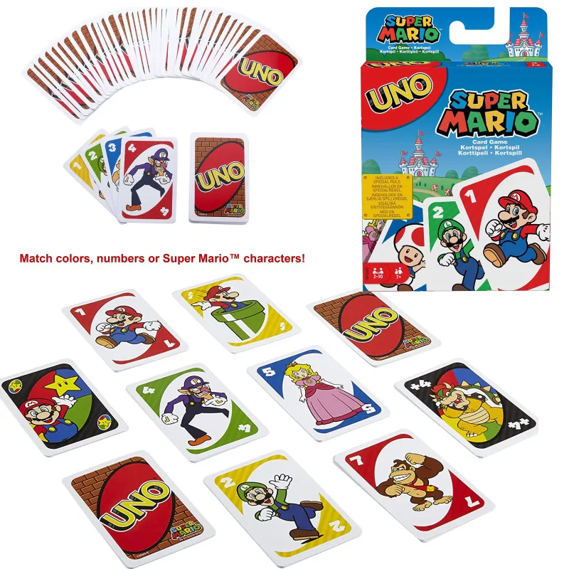 Карточная Игра UNO Super Mario анимационная колода персонажей Mattel Uno 50-го Bts холодный