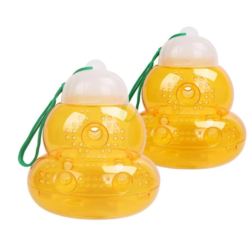 

2 Pack Wasp Trap And Hornet Trap Yellow Jackets Bee Catcher, Reusable Hanging Or Tabletop Outdoor Trap