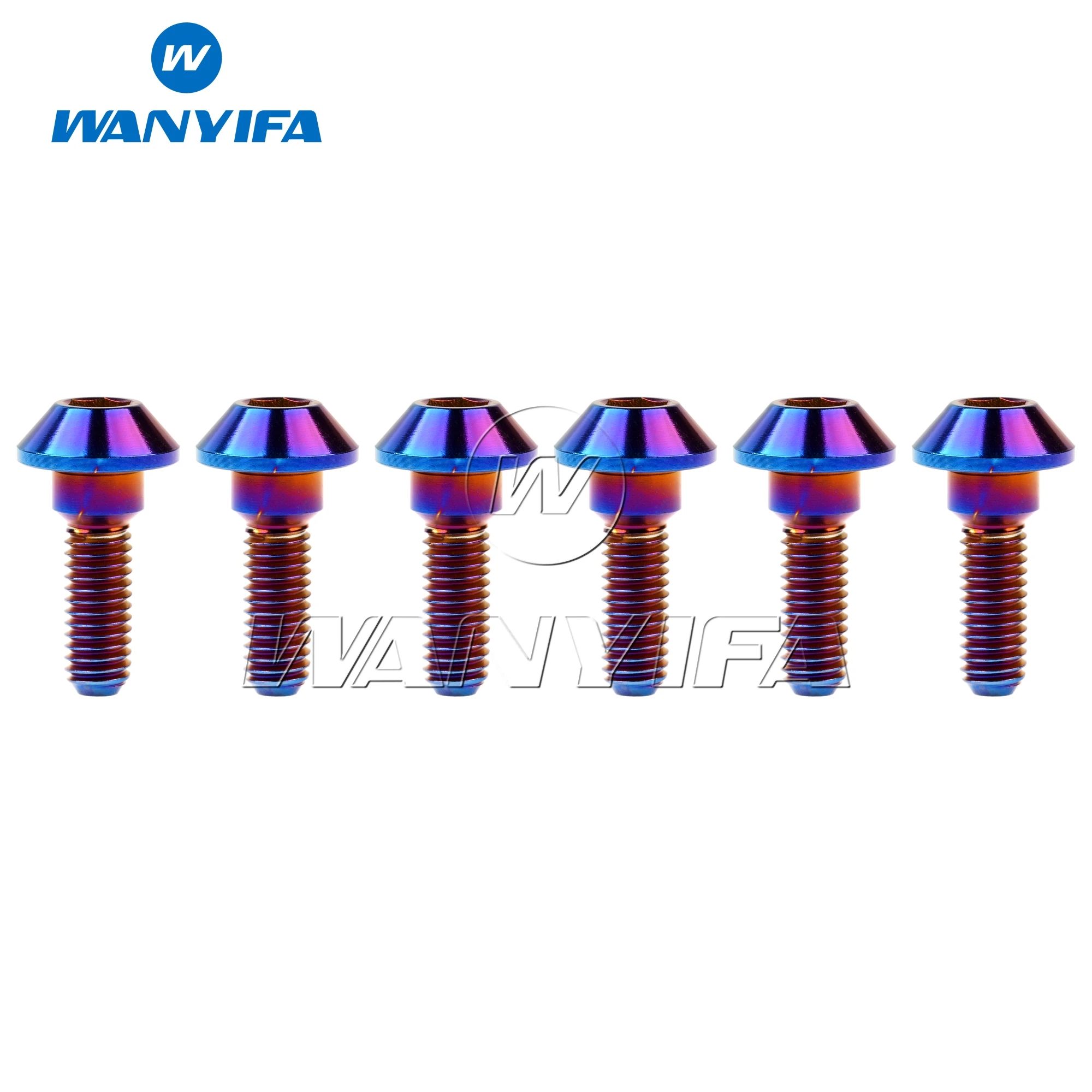 Титановые болты Wanyifa M6x20/25 мм, винты с шестигранной головкой для тормозов мотоцикла Yamaha, 6 шт.