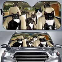 tuxedo cat car sun shade tuxedo cat windshield tuxedo cat family sunshade cat car accessories car decoration gift for dad