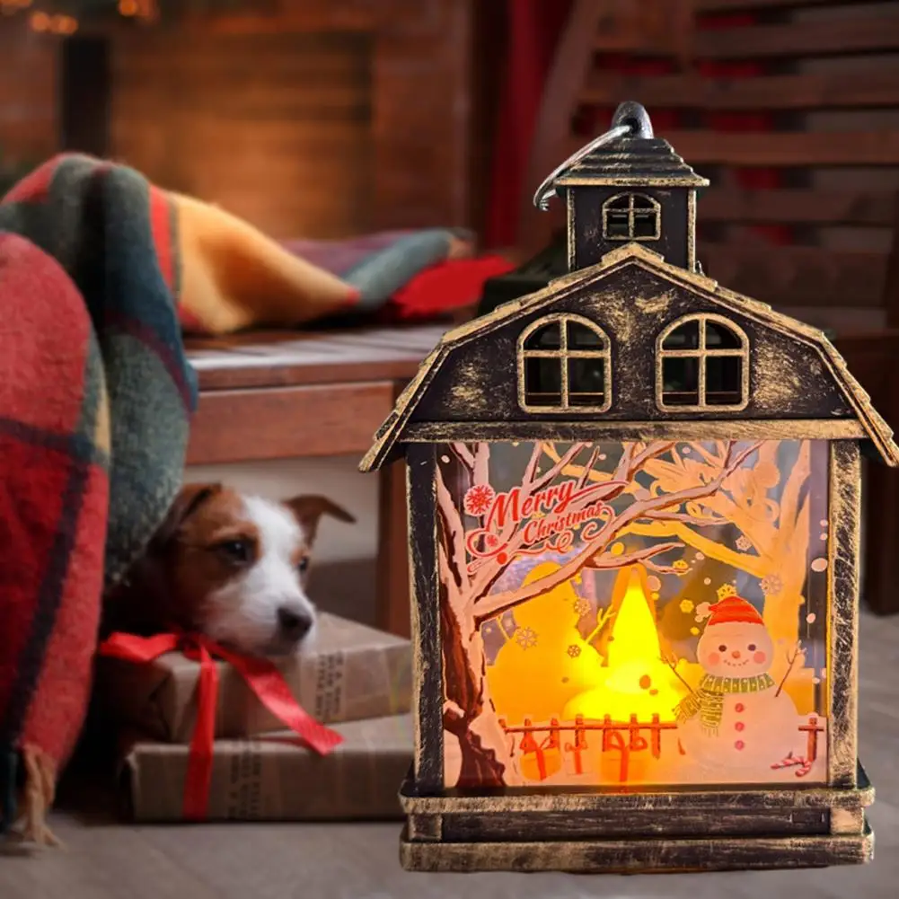 

Christmas Lantern Snowman Santa Claus Elk Patterns LED Candle Light for Party Home Festive Decoration