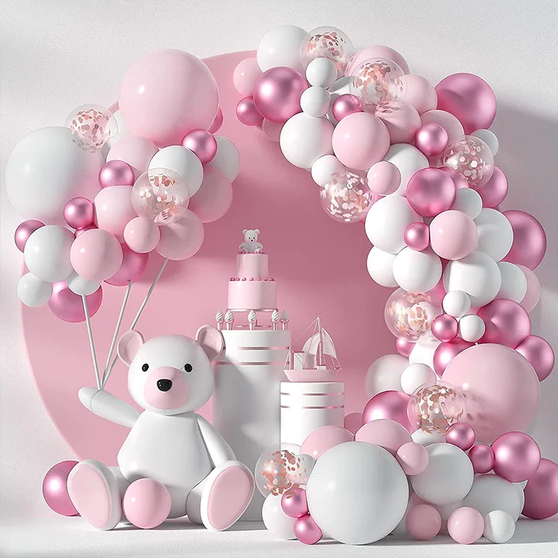 

Macaron Pink Balloon Garland Arch Kit Happy Birthday Party Decor Kids Baby Shower Latex Ballon Chain Wedding Party Supplies