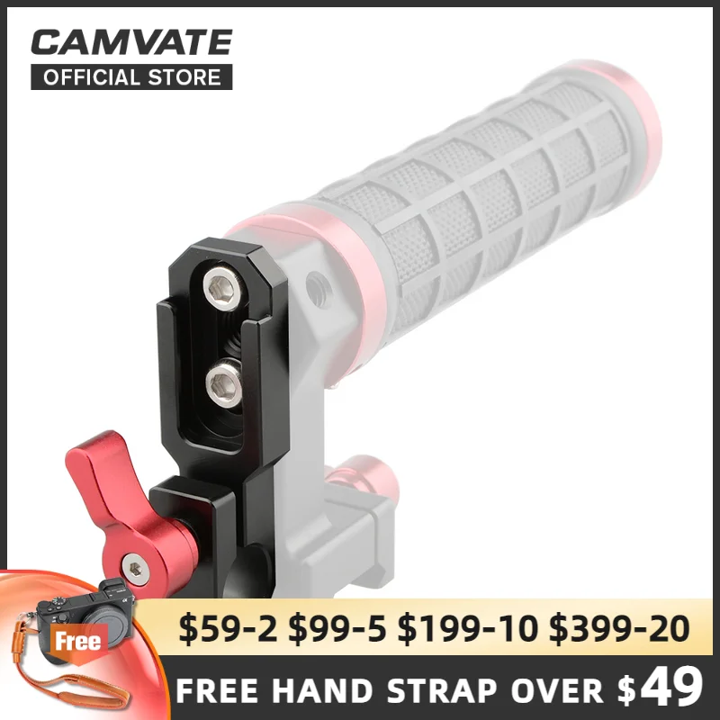 

CAMVATE Standard 15mm Single Rod Clamp With Cold Shoe Mount For DSLR Camera Cage Rig Supporting System (GH5/Emos100/5DMarkIII )