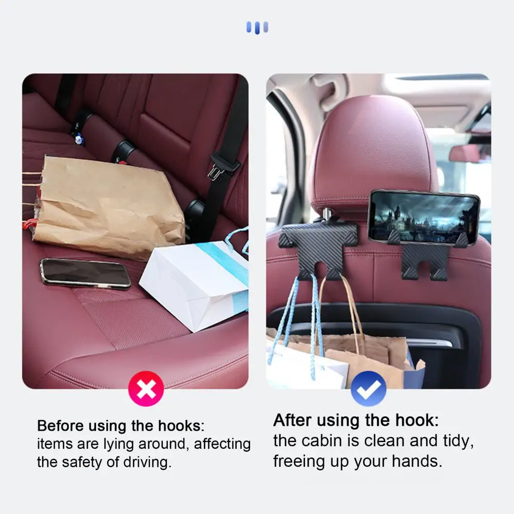 

Car Headrest Hanger Universal Car Seat Headrest Hook Hidden Easy Installation Purse Hook Phone Bracket for Handbags Clothes Car