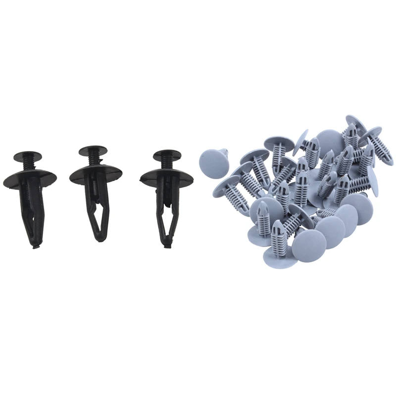 

30Pcs Fastening Screws Flange Fender Bumpers Clips With 50Pcs 7Mm Hole Fastener Rivet Push Retainer Bumper Clip