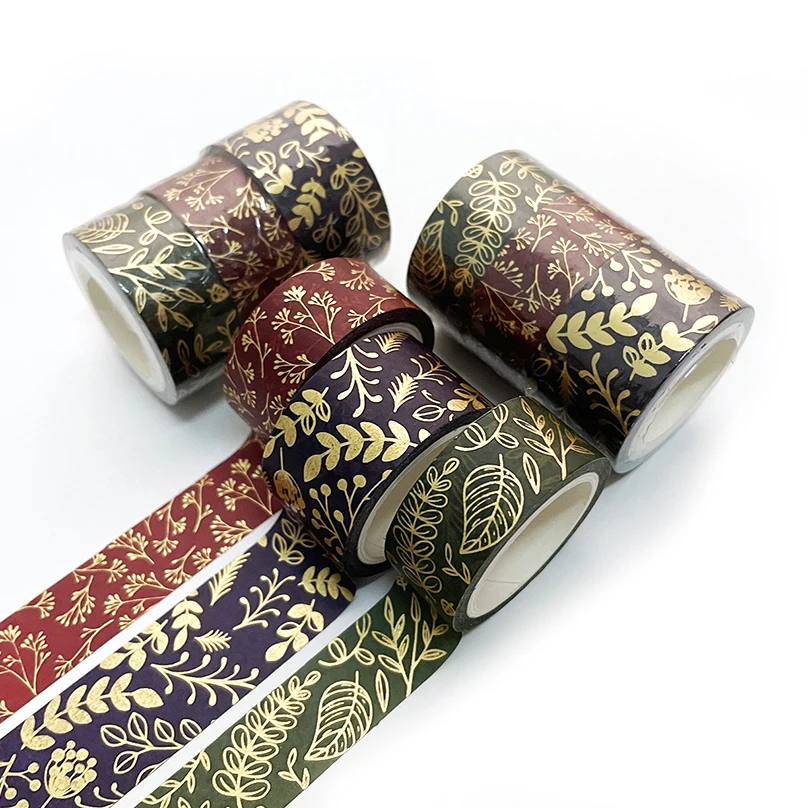 

3 Rolls Washi Tape Set Gold Foil Decorative Adhesive Tape Kawaii 5m Scrapbooking Washitape Sticker Diary Stationery Masking Tap