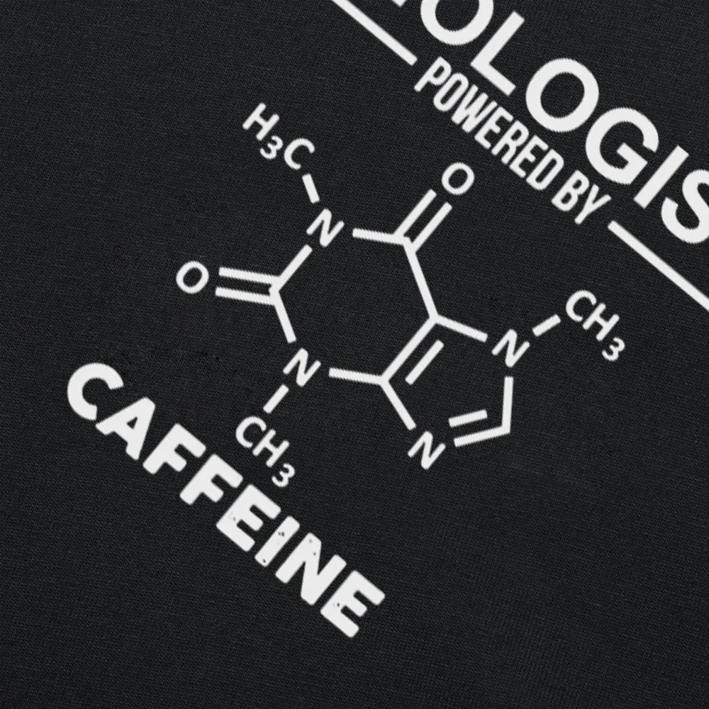 Забавные футболки для биолога с питанием от кофеина графическая Мода новинка