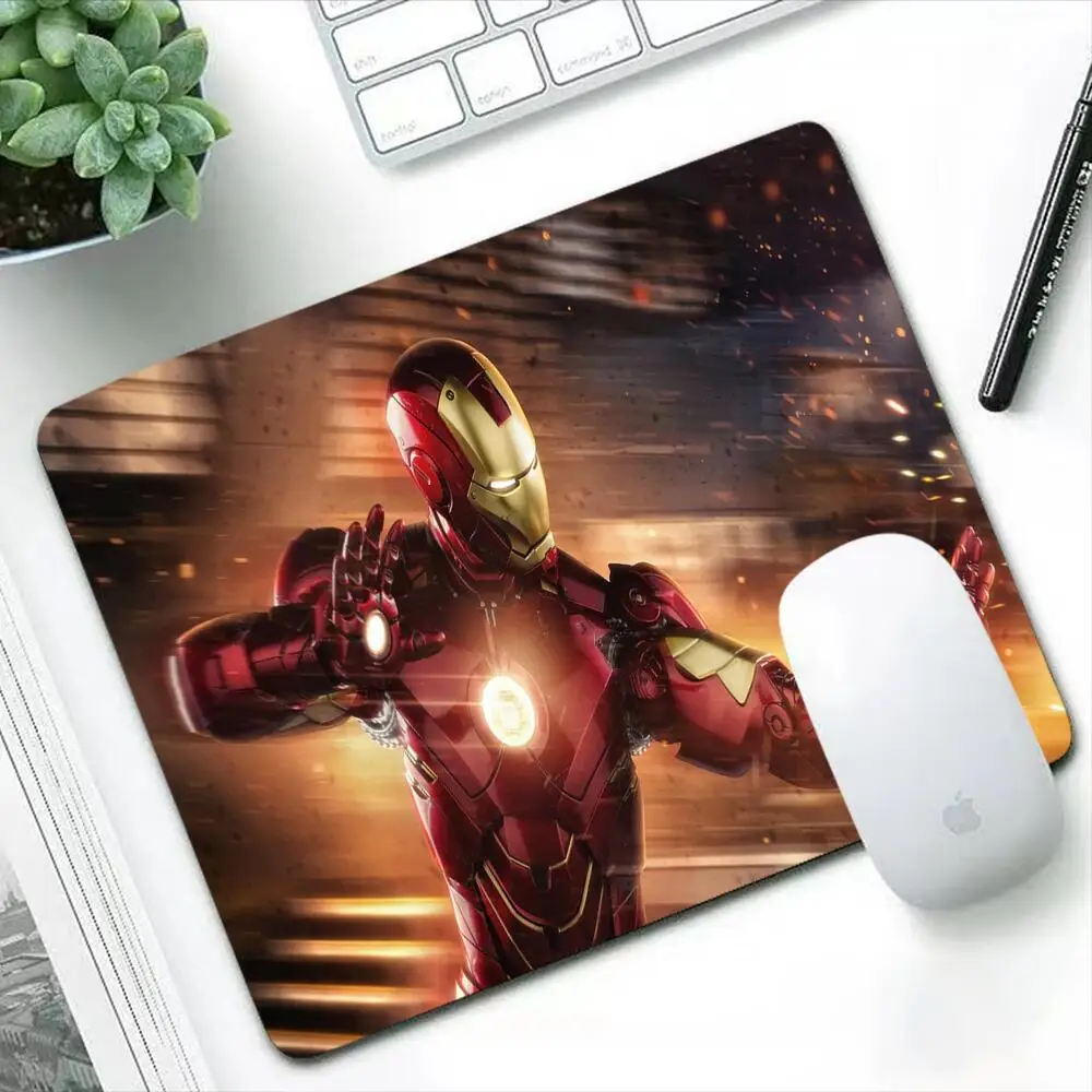 

Iron Man Small Mouse Pad Gaming Accessories Gabinete PC Gamer Computer Desk Mat Laptop Varmilo Keyboard Mousepad