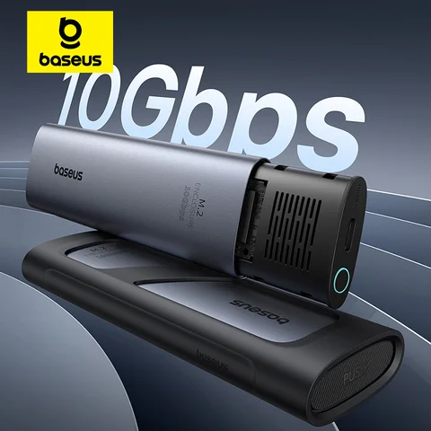 【Новая распродажа】Baseus M2 SSD-корпус 10 Гбит/с NVMe Protocol M.2 to USB Type C 3.2 Gen2 8TB Металлический внешний адаптер NVME SSD Case