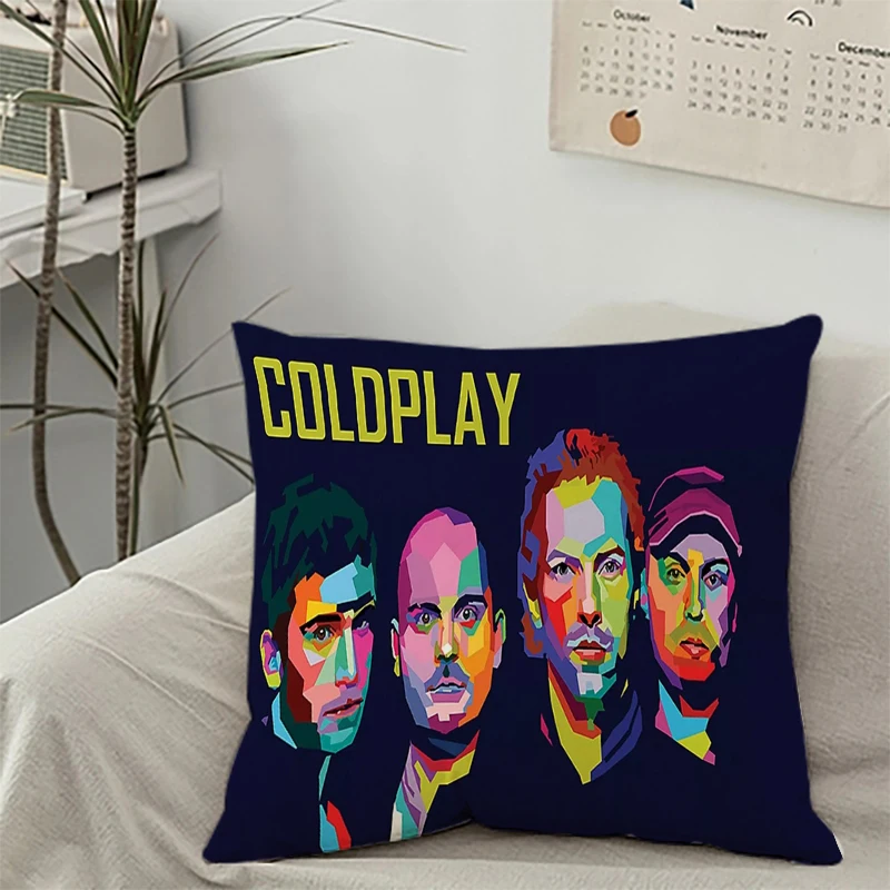 

Pillow Case C-Coldplay Double sided Printed Pillow Case Modern Home Decoration Fan Gift Sofa Cushion Cover Short Plush 45x45cm