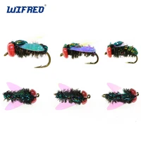 wifreo fly fishing flies mosquito housefly realistic insect lure bait for trout bluegill carp catfish lure fly peacock feather