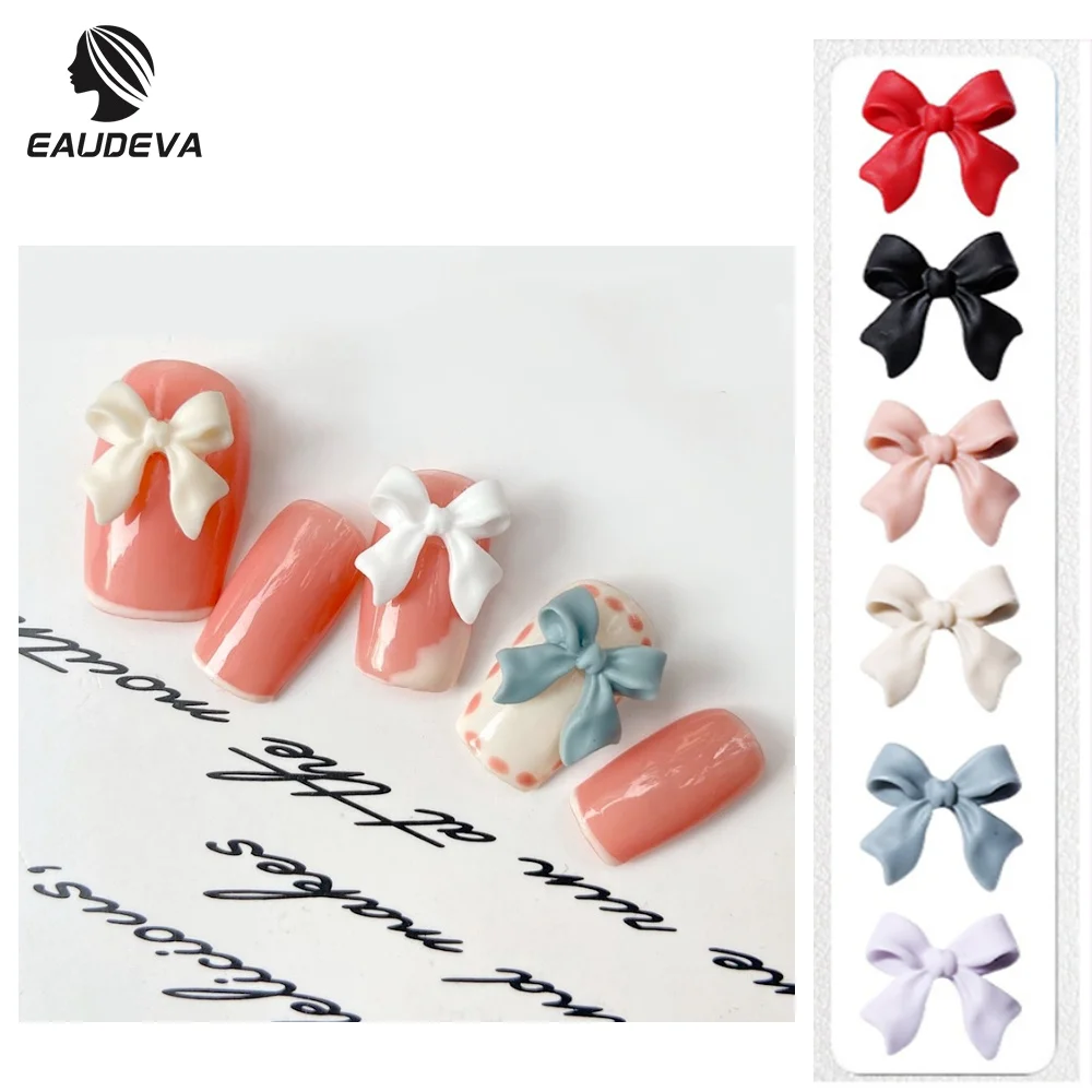 

30pcs Nail Art Decorations Black White Bow Resin 3D Bowknot Nail Charm Ornament Jewelry DIY Manicure Design Classic Accessories