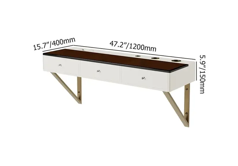 Современная плавающая настенная Косметическая станция из закаленного стекла