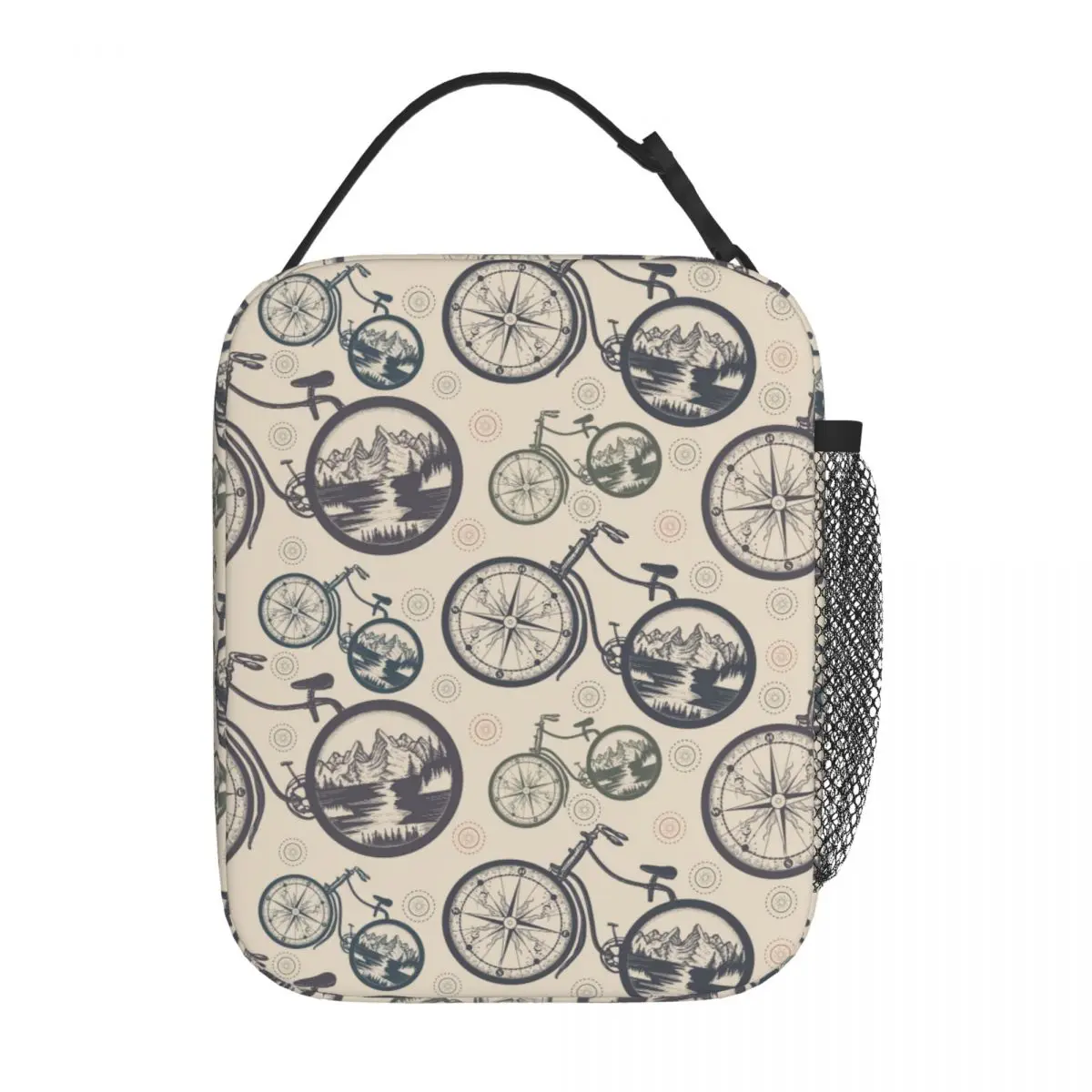 

Insulated Lunch Bag Bicycle Traveller Accessories Travel Tourism Adventure Merch Bike Bicycles Print Lunch Food Box For Picnic