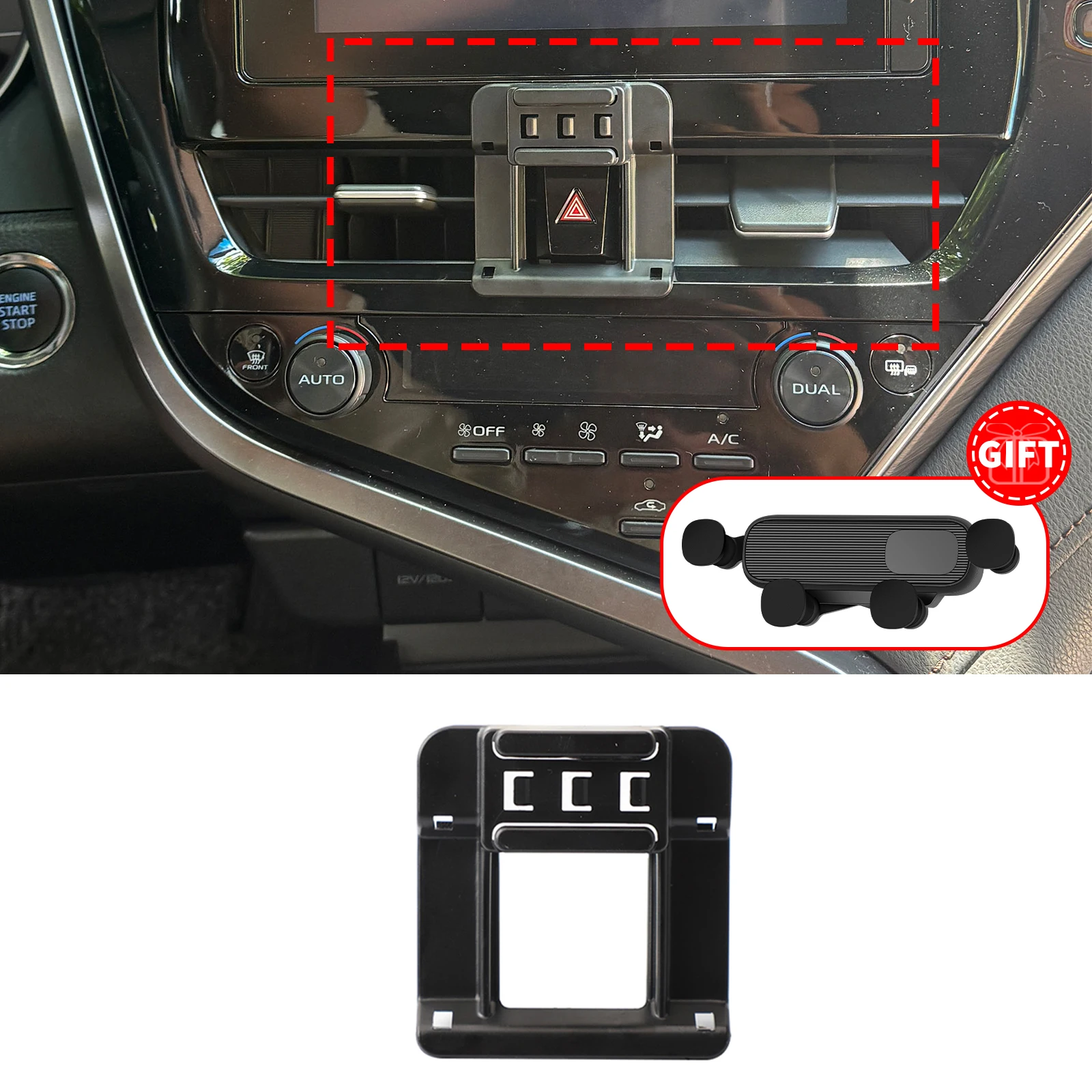 

Подходит для Toyota Camry XV 70 2018 2019 2020 2021 2022 2023, держатель для телефона с клипсой ​ ​ Крепление на экран без вибрации ​ Автомобильные аксессуары