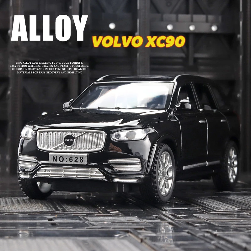 

1:32 Volvo XC90 SUV Alloy Diecast Car Model Toy High Simulation Openable Doors Pull Back Music Light Metal Car Toys for Kids