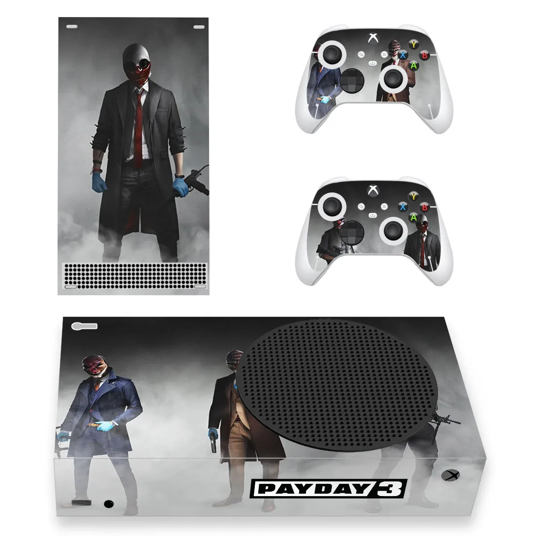 Наклейка для консоли Xbox серии S и 2 контроллера