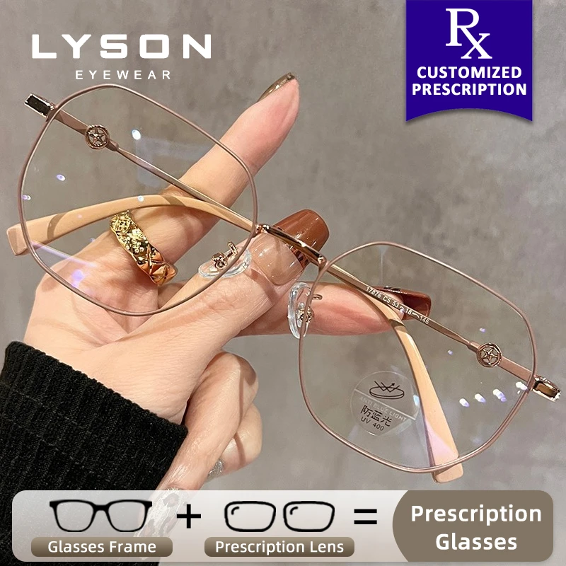 Фото LYSON классические женские оптические очки для близорукости по рецепту женские фотохромные компьютерные очки с защитой от синего света очки для чтения №1