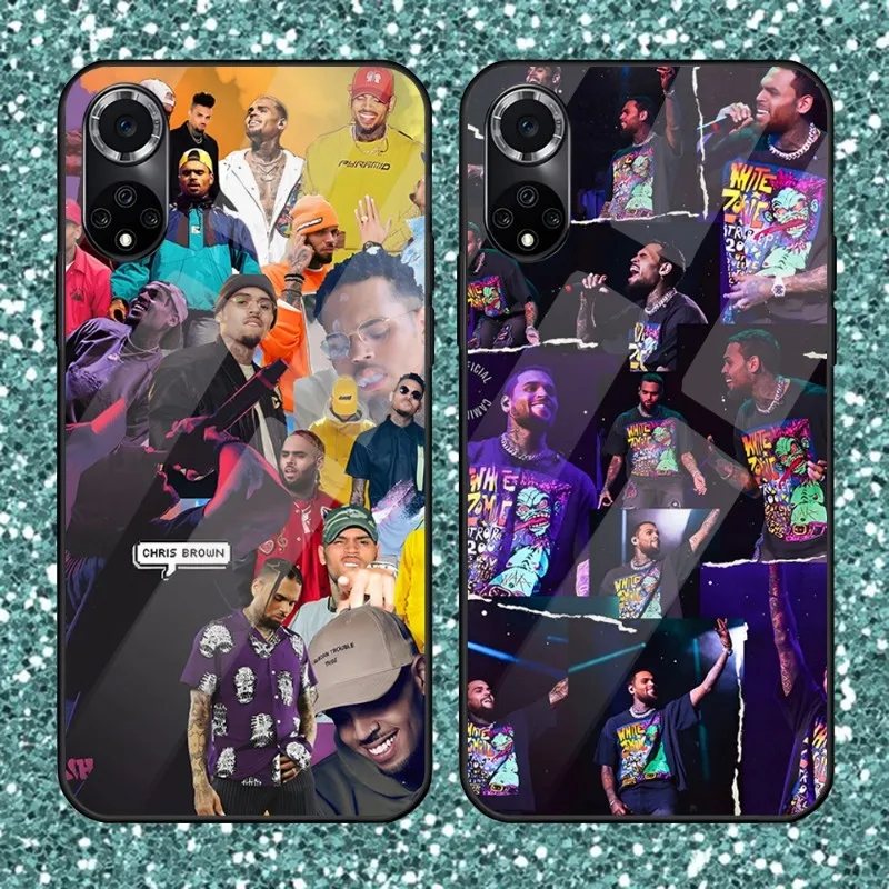 Chris Brown Phone Case For Huawei P20 P9 P30 P40 P50 Smartp Z Pro Plus 2019 2021 And Tempered Glass Colorful Cover