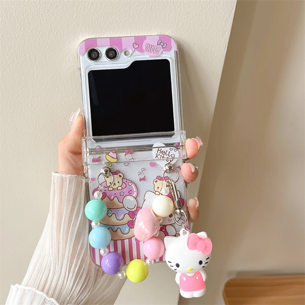 Чехол для телефона с ремешком Hello Kitty Kuromi Samsung Galaxy Z Flip 3 4 5
