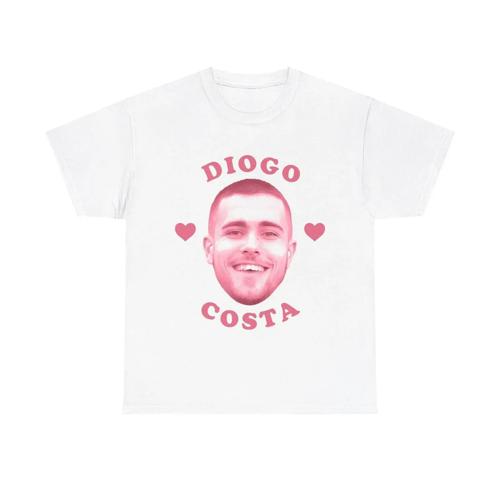 Розовая футболка с сердцем Diogo Costa забавная Fanmade