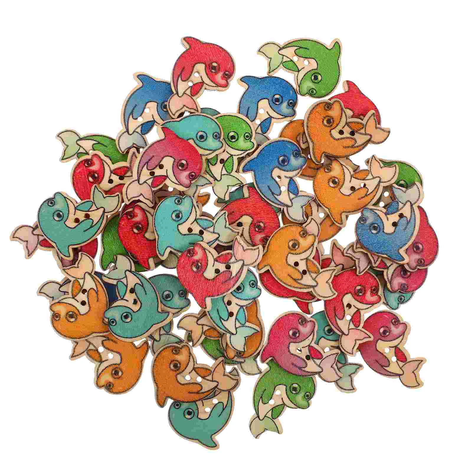 

Buttons Button Sewing Diy Wooden Clothes Craft Animal Wood Scrapbooking Cartoon Dolphin Kids Garment Knitting
