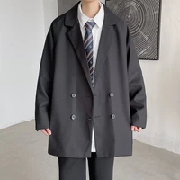 greyblack blazer men fashion society mens dress jacket korean casual loose suit jacket mens office formal blazer m 3xl