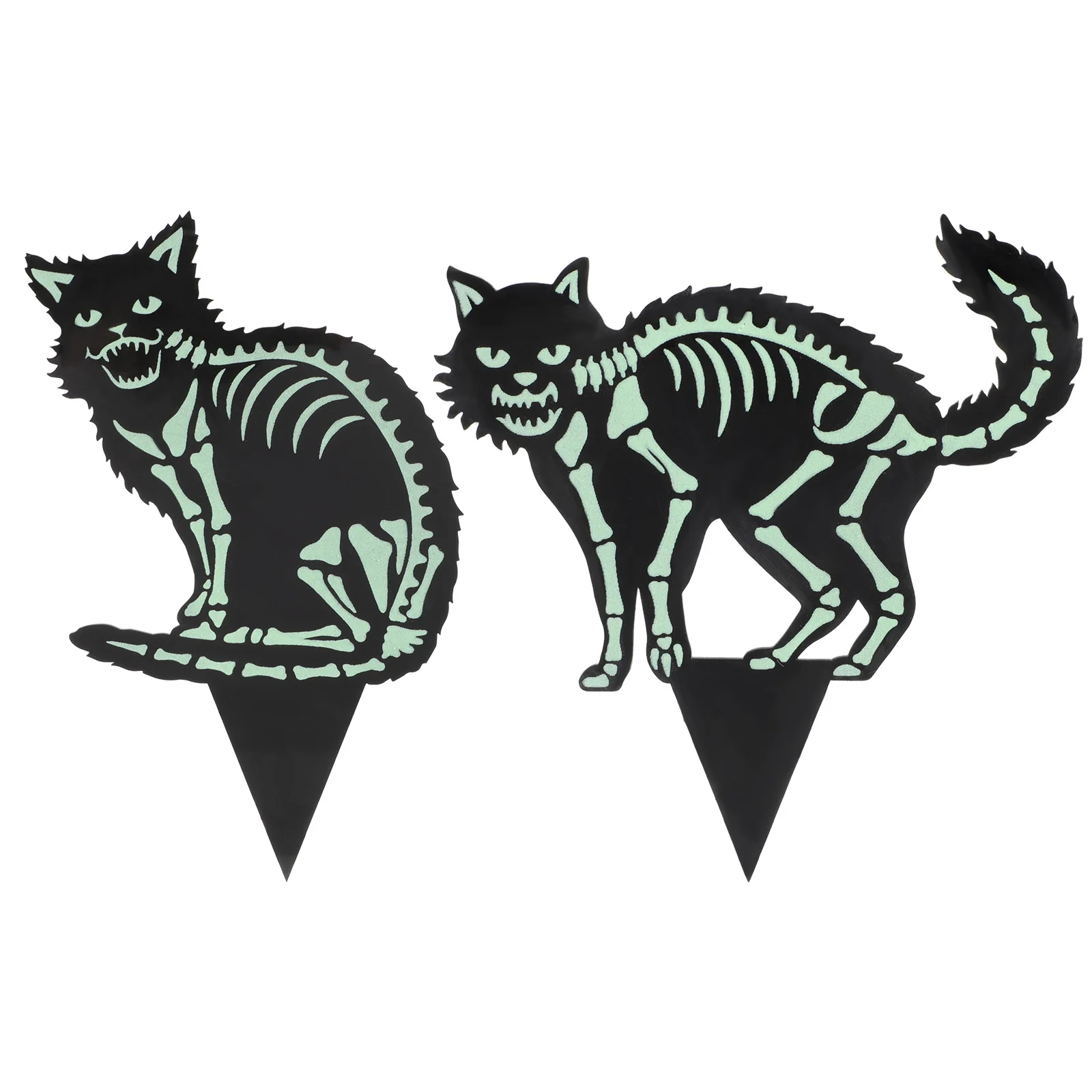 

Black Cat Card Yard Layout Adornment Fluorescence Stakes Novel Yard Stakes