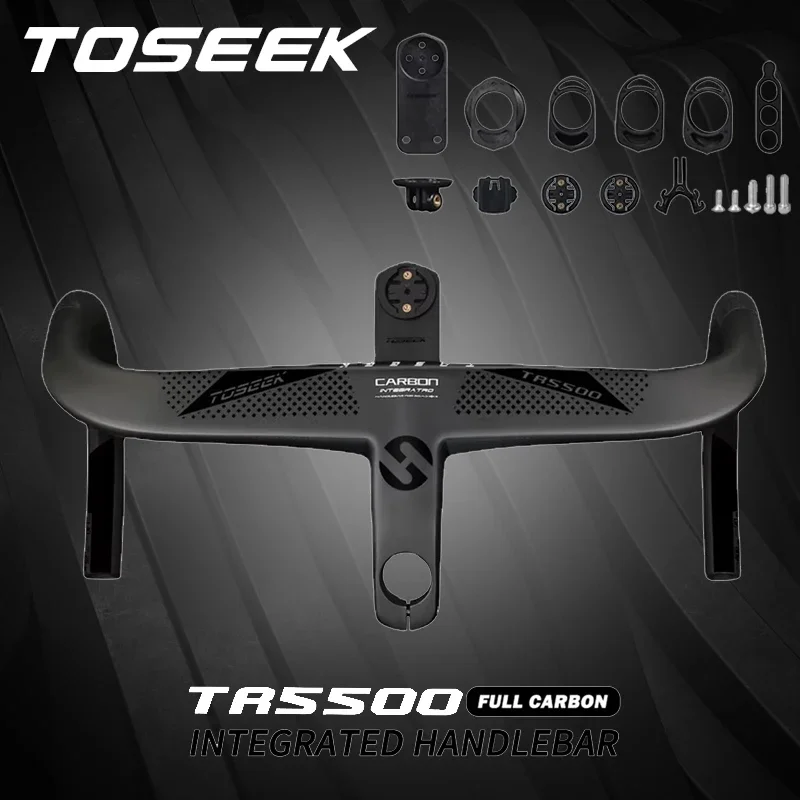 Руль для шоссейного велосипеда TOSEEK полностью карбоновый со скрытой линией