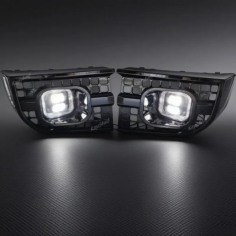 

Внедорожные 4x4 городские передние квадратные DRL впускные светодиодные противотуманные фары дневные ходовые огни для Land Rover Defender 90 110 130 2020-2025 гг