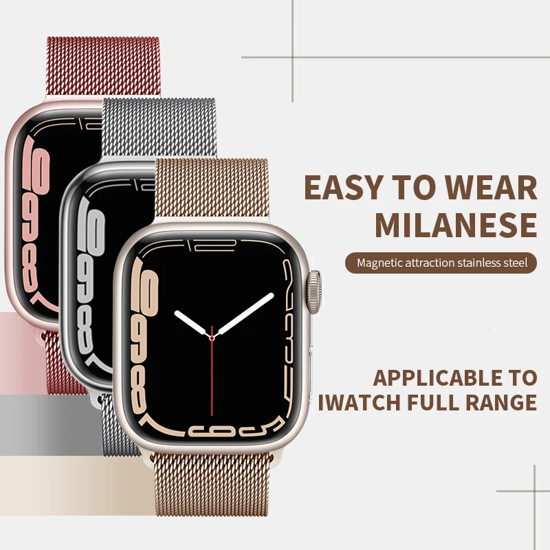 Ремешок для Apple Watch Band 38 мм 40 41 42 44 45 металлический браслет с магнитной петлей iWatch 3 4