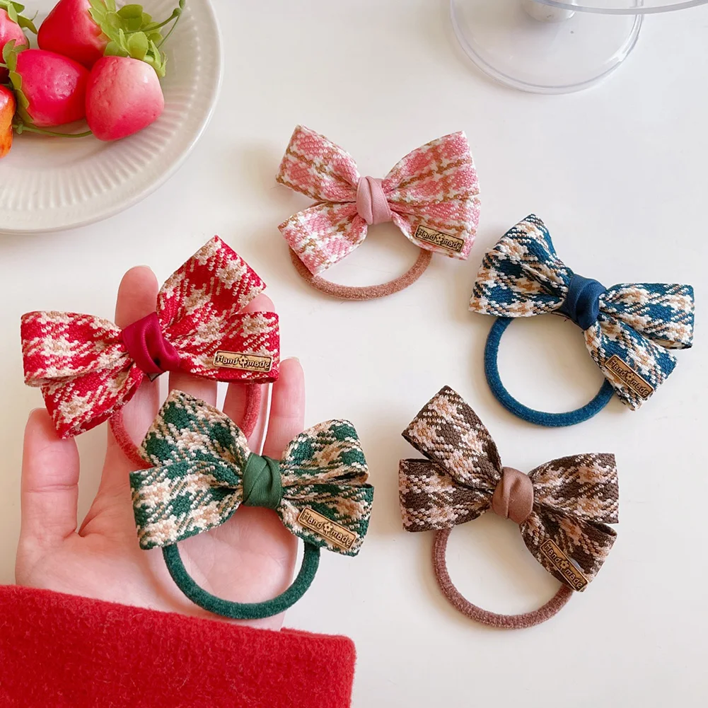 

2pcs/set New Kids Girls Hair Ties Bows Elastic Rubber Band Hair Rope Gum Flower Velvet Scrunchies Children Hair Accessories