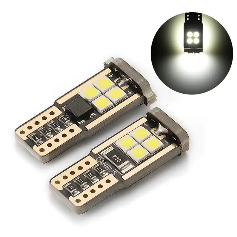 

2pcs T10 w5w 194 LED Bulb 10-SMD 3030 Chipset Car Interior Map Reading Light Clearance Lamp Bulb White 12V
