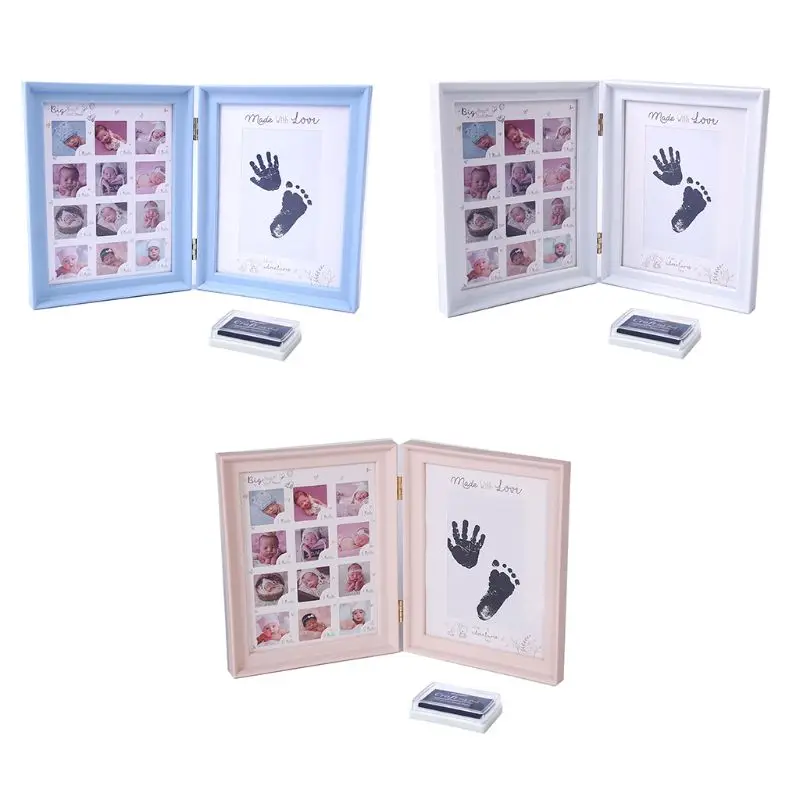 

and Hand Print Baby Keepsake Frame 0-12 Months Pictures Photo Frame Souvenirs Newborns Growing Memory Presents