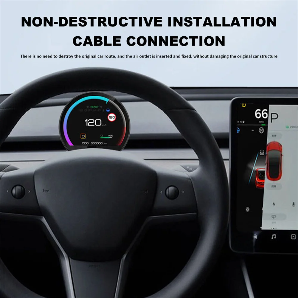 Новинка Mini HUD для Tesla Model 3 Y автомобильный измеритель с ЖК-экраном скоростное