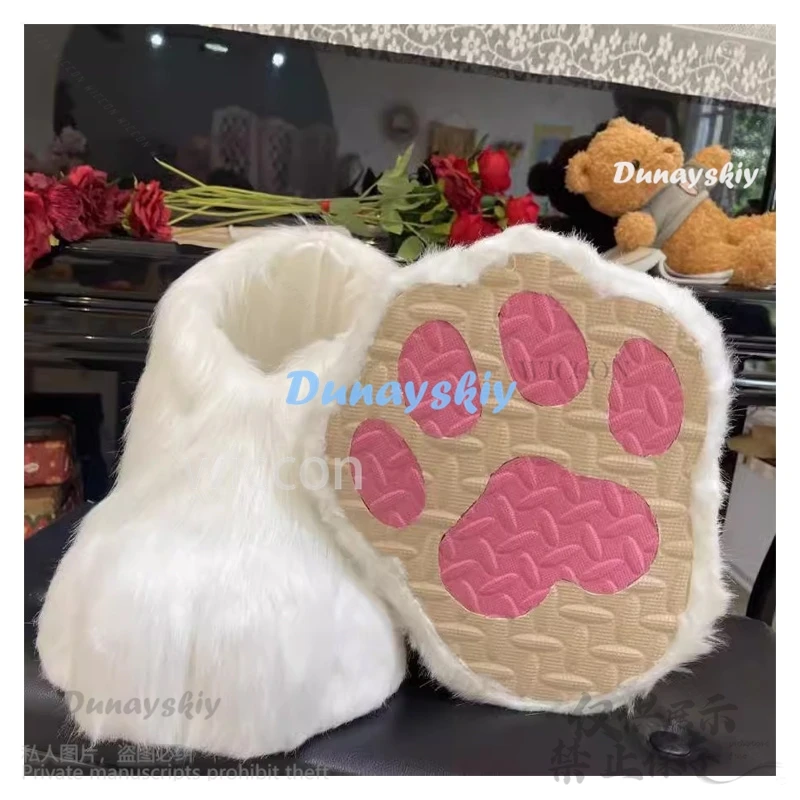 Аниме Пара пушистых цветных лап животных или пальм на заказ креативные милые