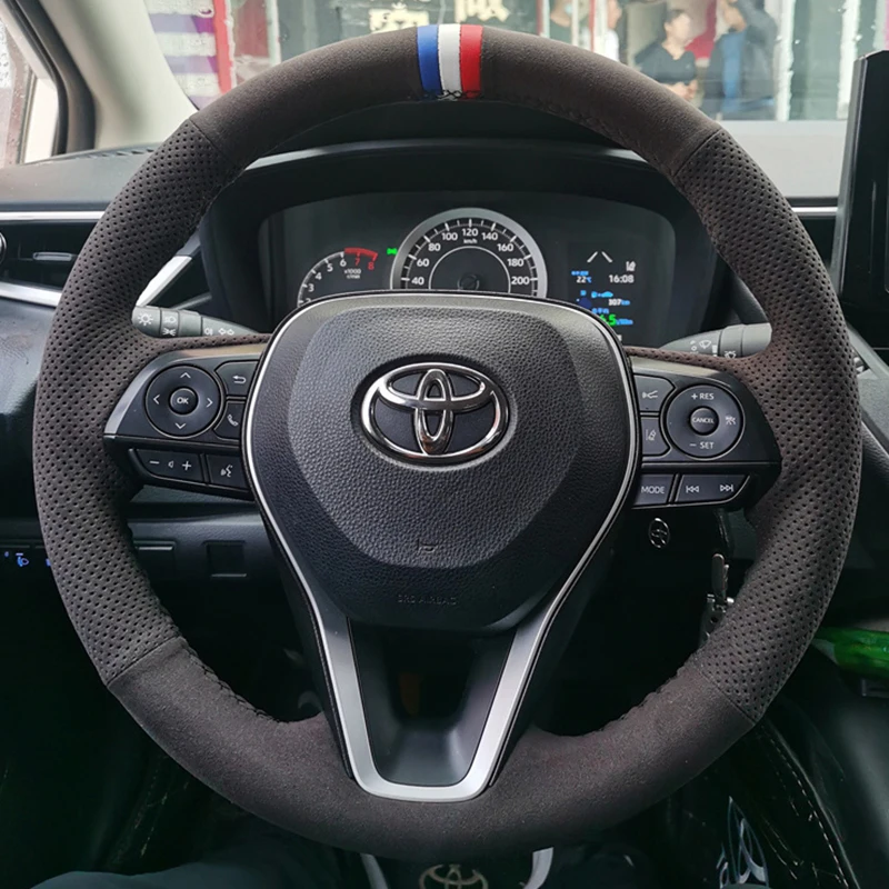 

Удобный замшевый автомобильный чехол на руль для Toyota Camry 2018-2019 Avalon 2019 Corolla 2019-2020 RAV4 2019