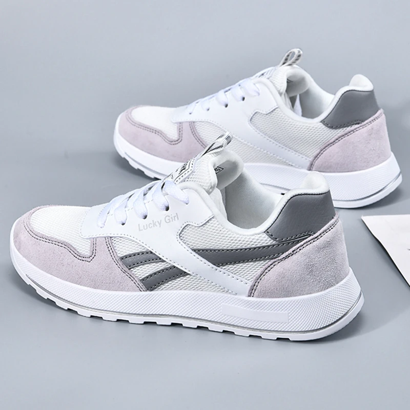 2022 Men Women Fashion Sneakers Smiley Mesh Platform Cushioning Running Shoes Color Matching Lace Up Round Toe Male Sport Shoes