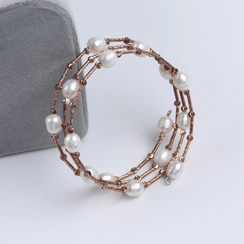 Оптовая продажа модный браслет из натурального пресноводного жемчуга в форме