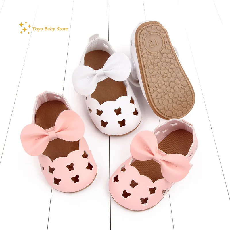 

Summer Baby Girls Sandals Bowtie Fashion Pink Princess Toddler Shoes Soft Sole Baby Shoes 0-2 Years chaussure enfant fille