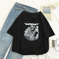 retro cartoon gothic style printed t shirt neutral cotton summer new short sleeved 14 color round neck daily casual top