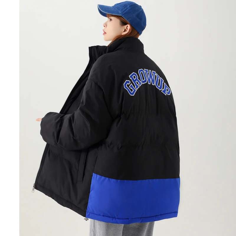 

2022 winter new women's down jacket cotton coat coat cotton coat loose thickening warm color matching winter coat coat women