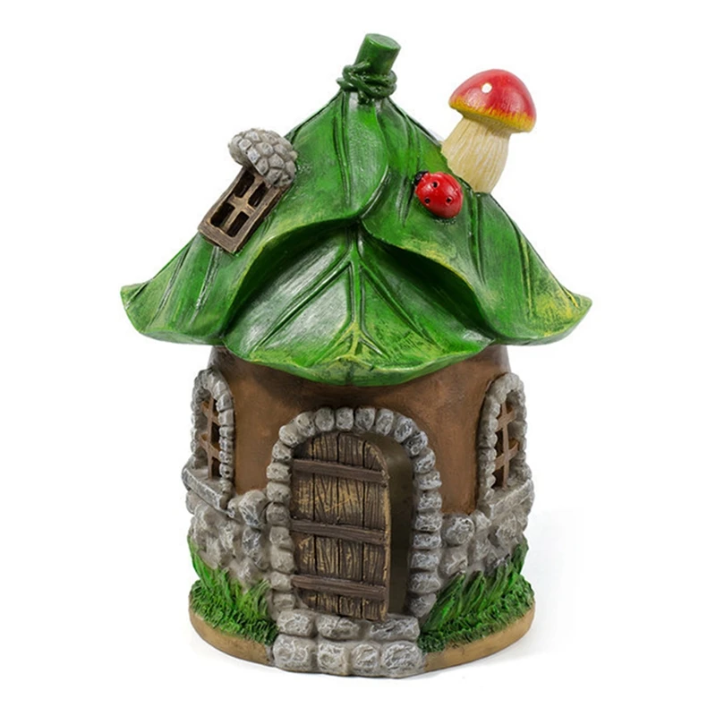 

LED Light Resin Miniature Fairy House Solar Powered Outdoor Decor LED Garden Light Yard Walkway Decoration LED Light