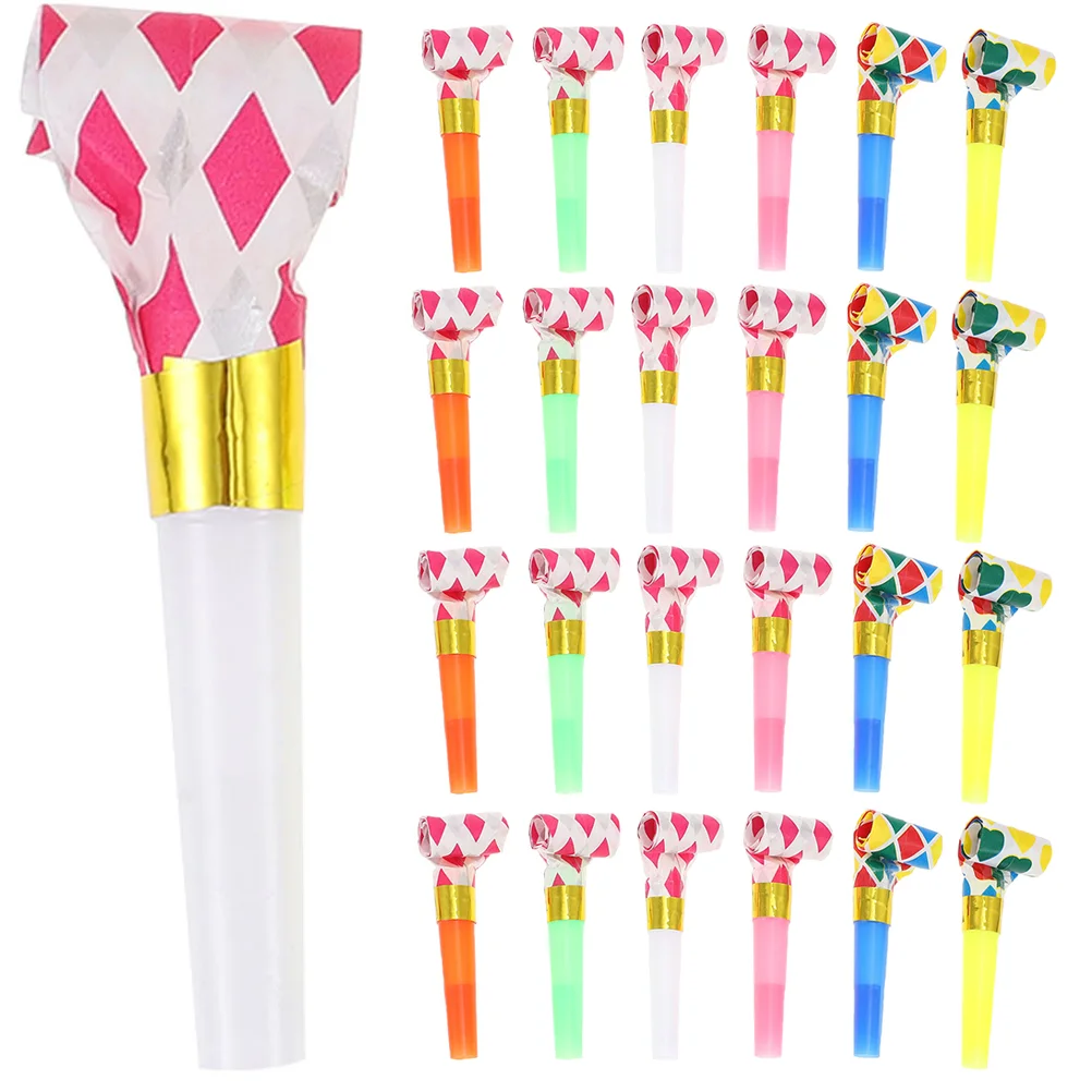 

50 PCS Kids Toy Blow Roll Party Blowouts Colorful Blowers Noisemakers Whistle Child