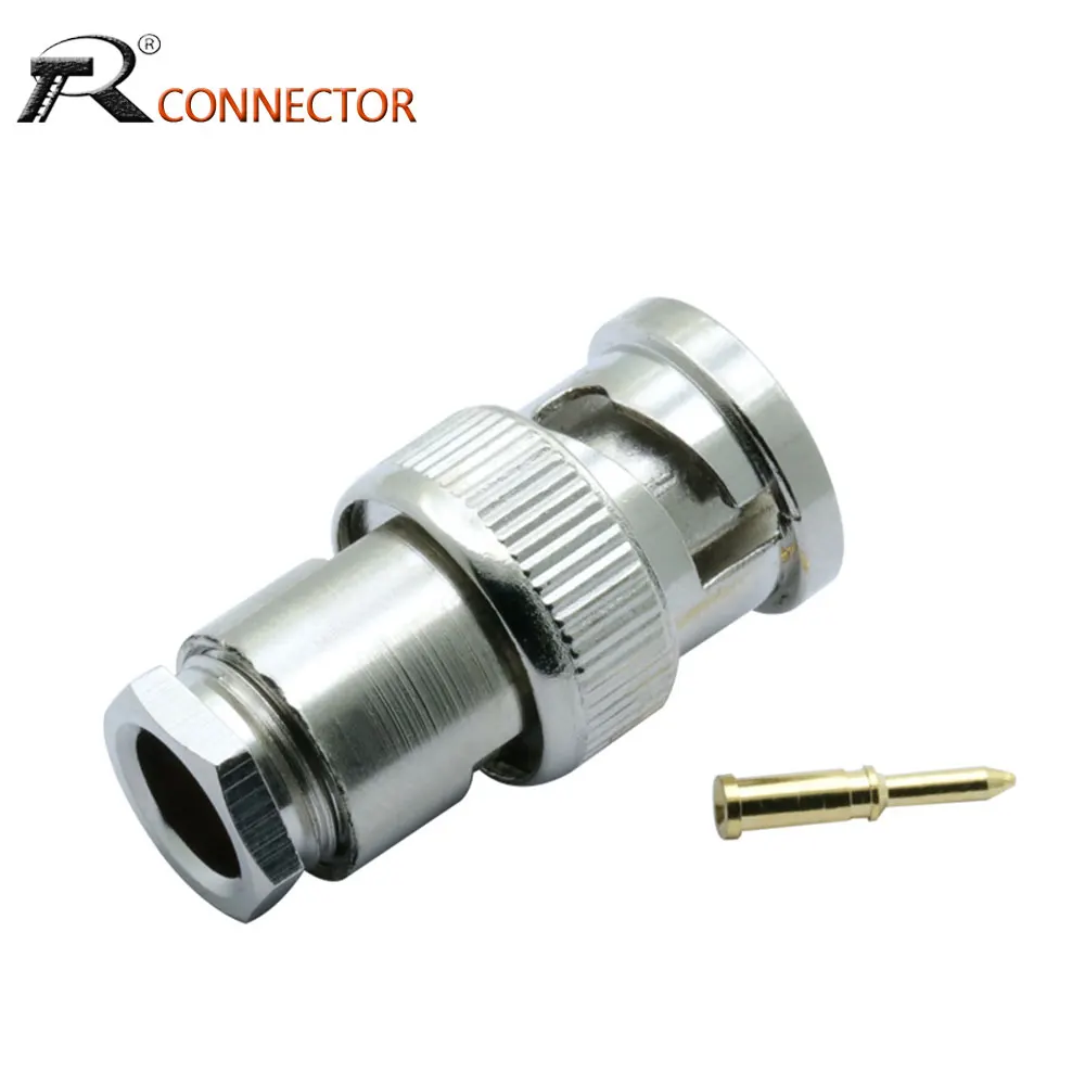 

5 шт. BNC Мужской зажим CCTV аксессуары RG58/RG/RG59/RG6 безопасности коаксиальный ответвитель видео BNC разъем адаптер RF конвертер