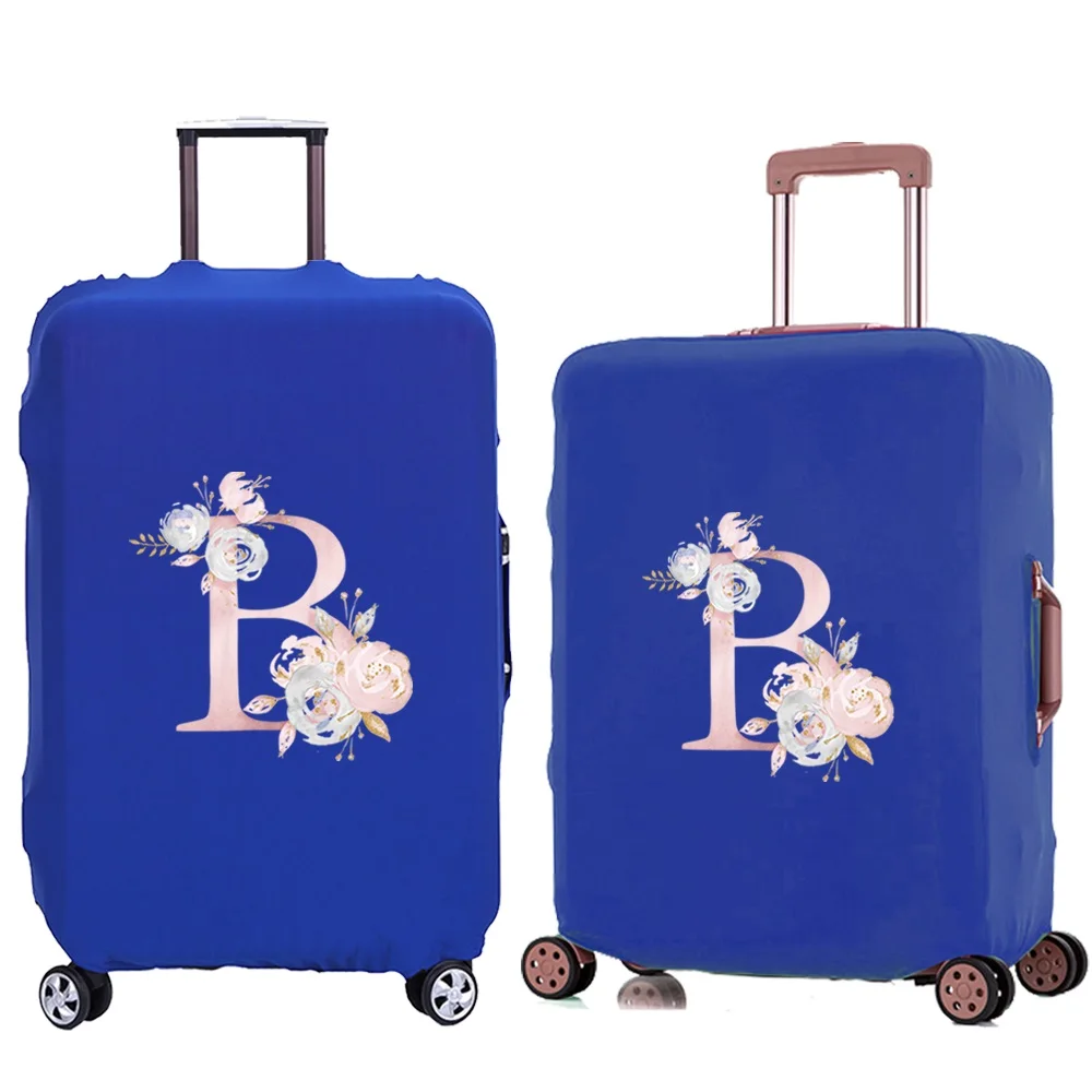 Suitcase Protective Cover Trolley Travel Suitcase Elastic Dustroof Cover Apply To 18-28 Inch Luggage Pink Flower Series Pattern