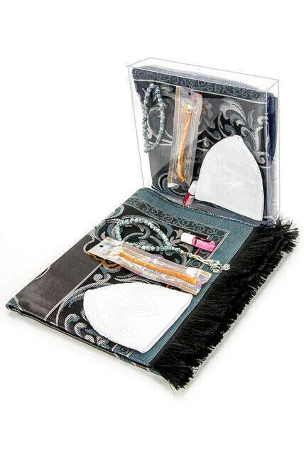 IQRAH Father 'S Day Special Set Prayer Rug Skullcap Rosary Miswak Essence Boxed
