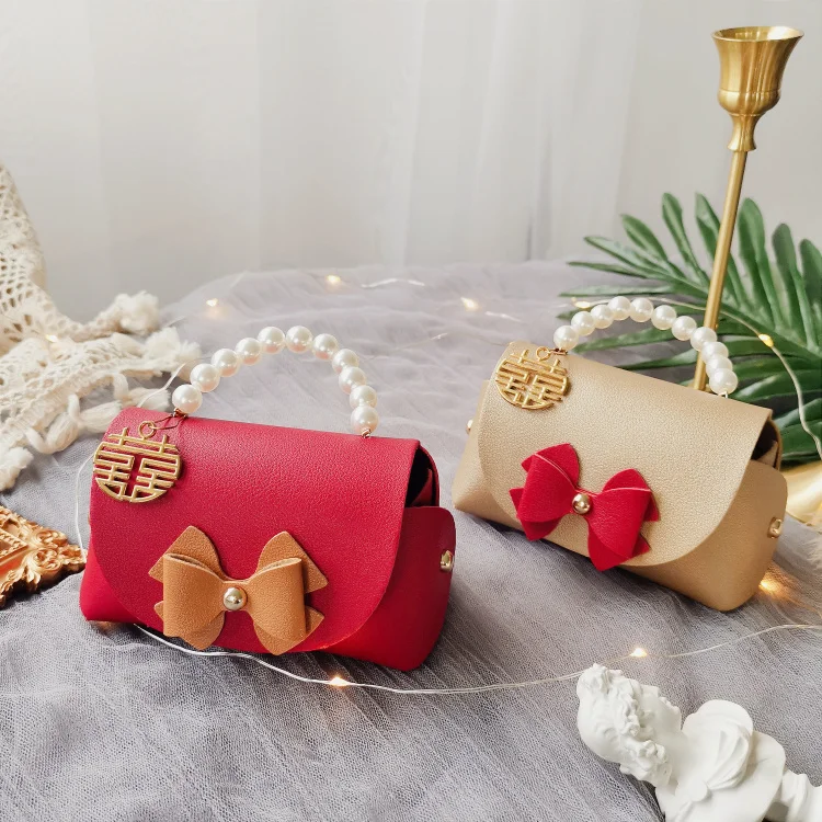 

10pcs Small PU Leather Gift Pouches with Pearl Beading Handle Packaging Bags for Business Party Favor Gift Wrapping Supplies